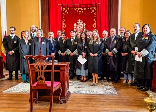 Los jueces y juezas con el presidente del TSJ de Canarias, Lorenzo Bragado